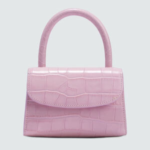 Elegant Pink Croc-Embossed Handbag